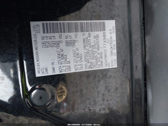5N1AT2MV3JC774980 Nissan ROGUE SV