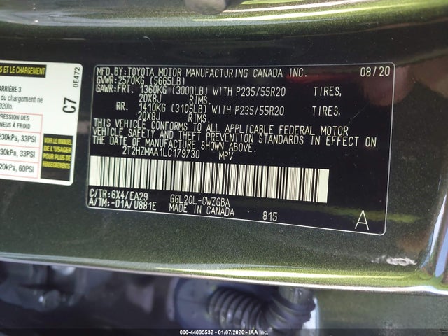 Aukcja sprzedaży 2020 Lexus Rx 350, vin: 2T2HZMAA1LC179730, numer aukcji: 44095532