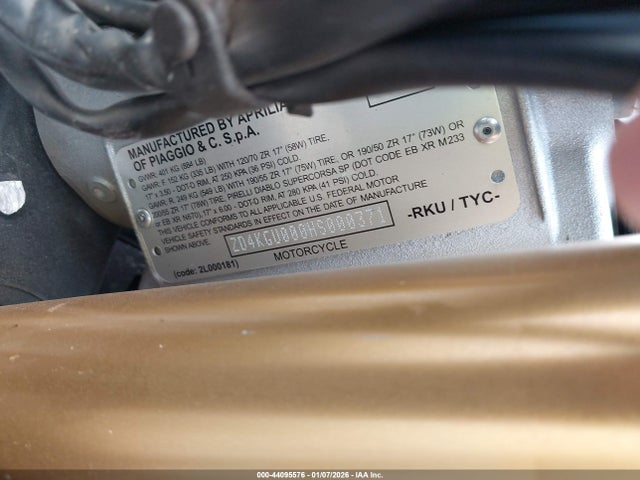 2017 APRILIA TUONO ZD4KGU000HS000371 Photo 9