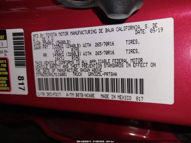 3TMAZ5CNXLM116001 Toyota Tacoma Trd Off-road