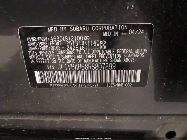 JF1VBAH68R8807899 Subaru Wrx Premium