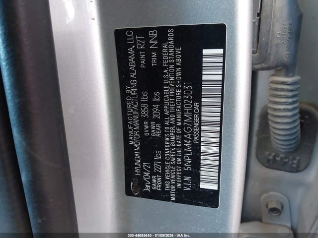 2021 HYUNDAI ELANTRA 5NPLM4AG7MH023031 Photo 8