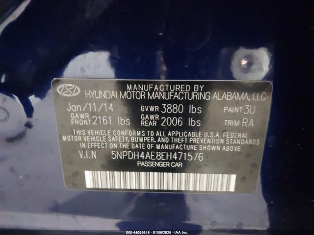 Hyundai ELANTRA SE 2014 5NPDH4AE8EH471576 Image 9