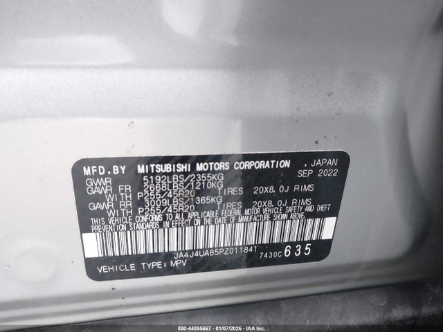 2023 MITSUBISHI OUTLANDER JA4J4UA85PZ011841 Photo 8