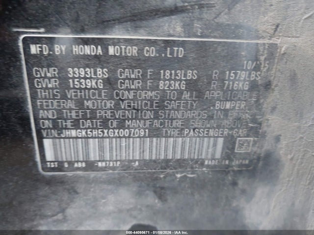 2016 HONDA FIT JHMGK5H5XGX007091 Photo 8