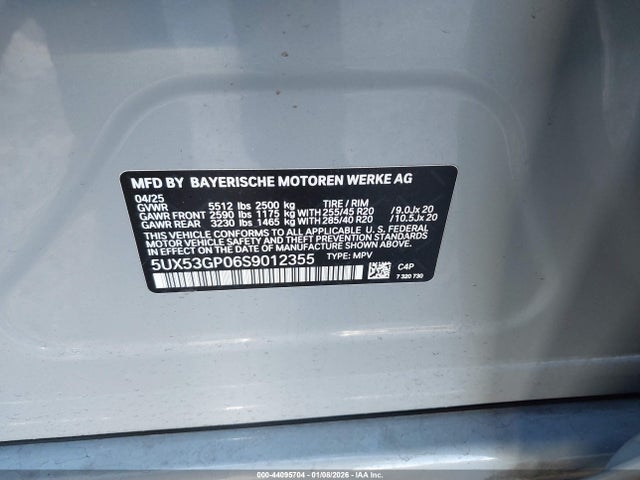 5UX53GP06S9012355 BMW X3 30 Xdrive