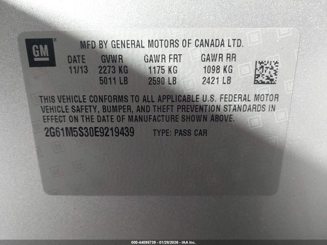 2014 CADILLAC XTS 2G61M5S30E9219439 Photo 8