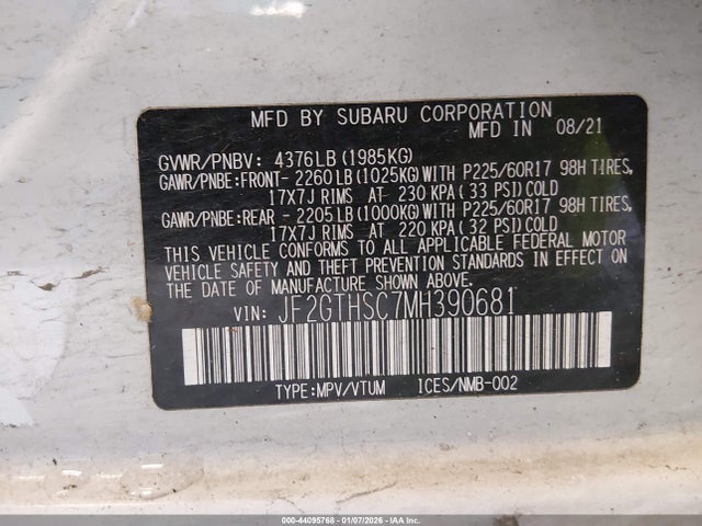 Subaru Crosstrek Sport 2021 JF2GTHSC7MH390681 Image 9