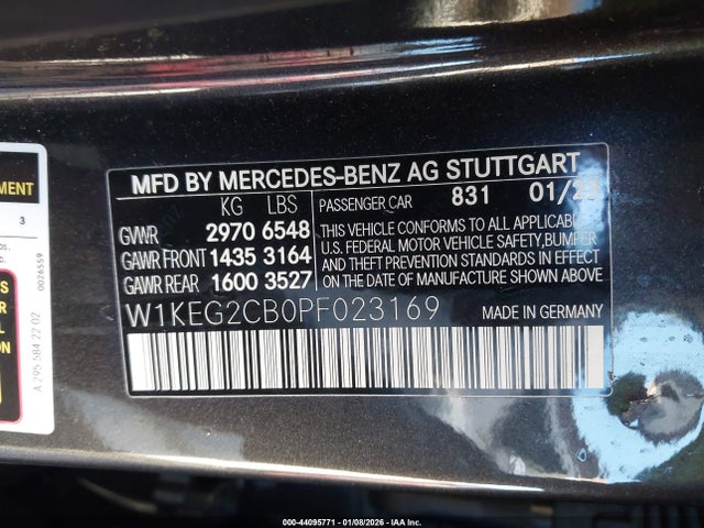 44095771 :رقم المزاد ، W1KEG2CB0PF023169 vin ، 2023 Mercedes-benz Eqe 500 4matic+ مزاد بيع