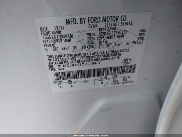 2012 LINCOLN MKX 2LMDJ8JK1CBL15437 Photo 8