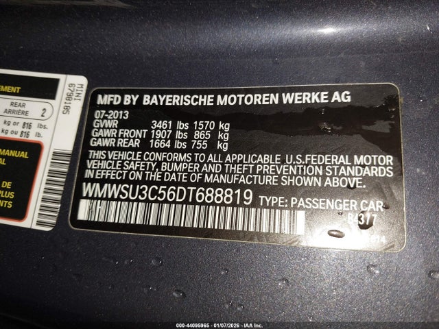 2013 MINI HARDTOP WMWSU3C56DT688819 Photo 8