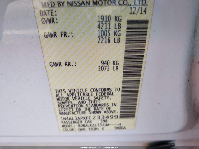 2015 NISSAN ALTIMA 1N4AL3APXFC233499 Photo 8