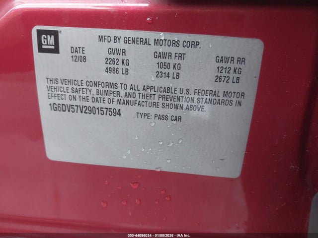 2009 CADILLAC CTS 1G6DV57V290157594 Photo 8