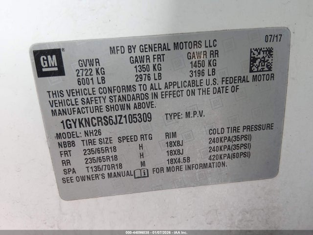 2018 CADILLAC XT5 1GYKNCRS6JZ105309 Photo 8