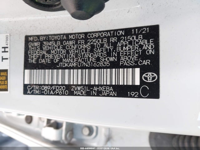 2022 TOYOTA PRIUS JTDKAMFU7N3162835 Photo 8