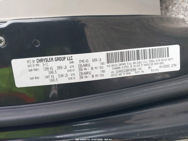 Aukcja sprzedaży 2011 Dodge Grand Caravan Crew, vin: 2D4RN5DG3BR706968, numer aukcji: 44096174