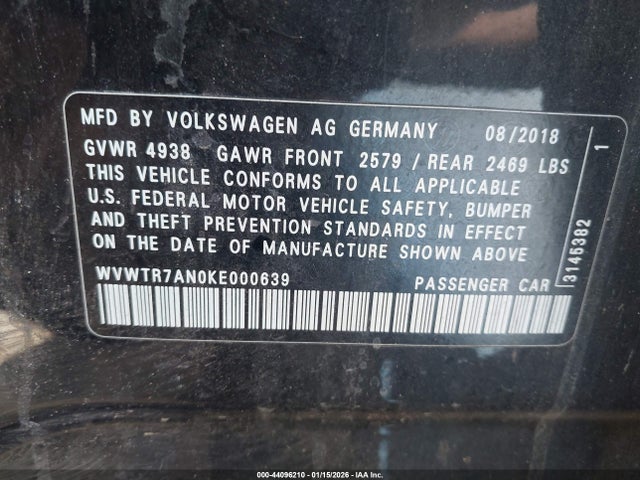 2019 VOLKSWAGEN ARTEON WVWTR7AN0KE000639 Photo 8