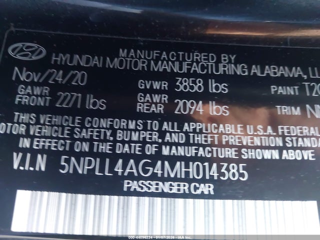 Hyundai ELANTRA SE 2021 5NPLL4AG4MH014385 Image 9
