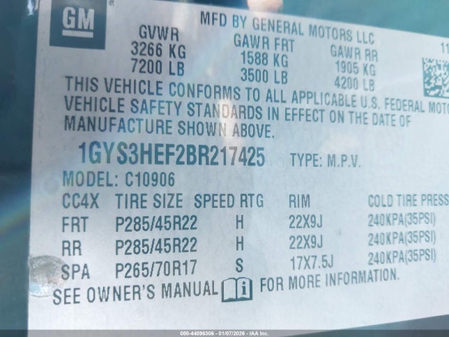 2011 CADILLAC ESCALADE ESV 1GYS3HEF2BR217425 Photo 8