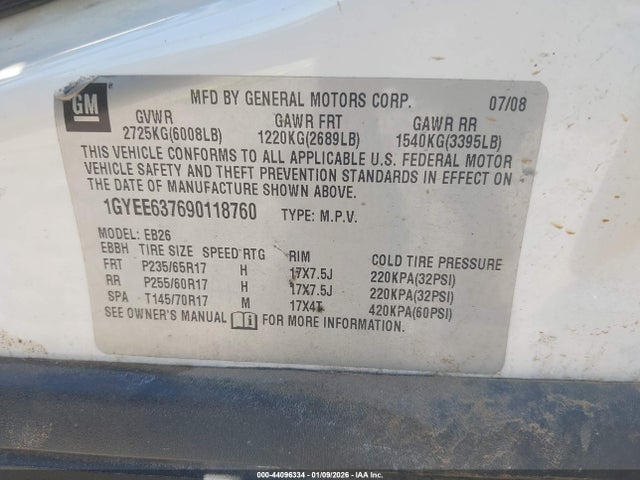 2009 CADILLAC SRX 1GYEE637690118760 Photo 8