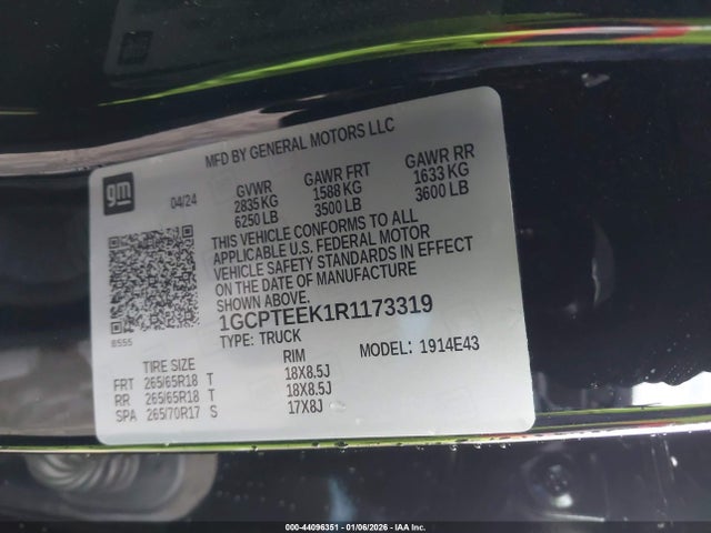 1GCPTEEK1R1173319 Chevrolet Colorado 4wd Trail Boss