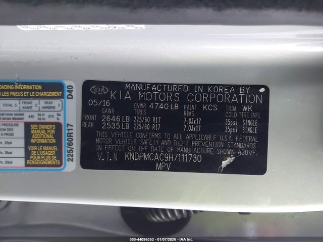 KIA Sportage Lx 2017 KNDPMCAC9H7111730 Image 9