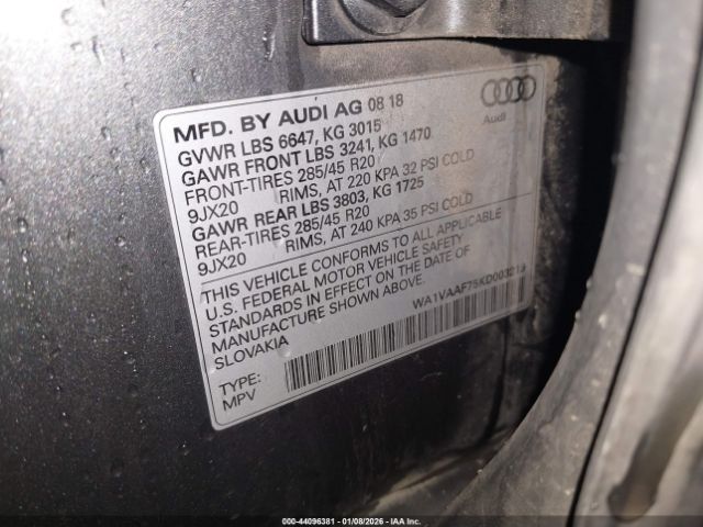 2019 AUDI Q7 WA1VAAF75KD003219 Photo 8