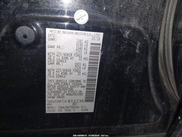 Nissan Rogue Sl 2018 5N1AT2MT5JC811736 Image 9