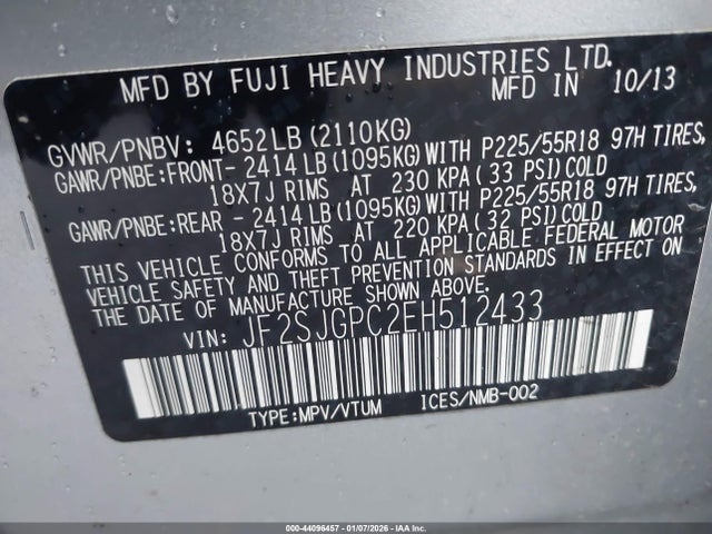 Subaru Forester 2.0xt Touring 2014 JF2SJGPC2EH512433 Image 9
