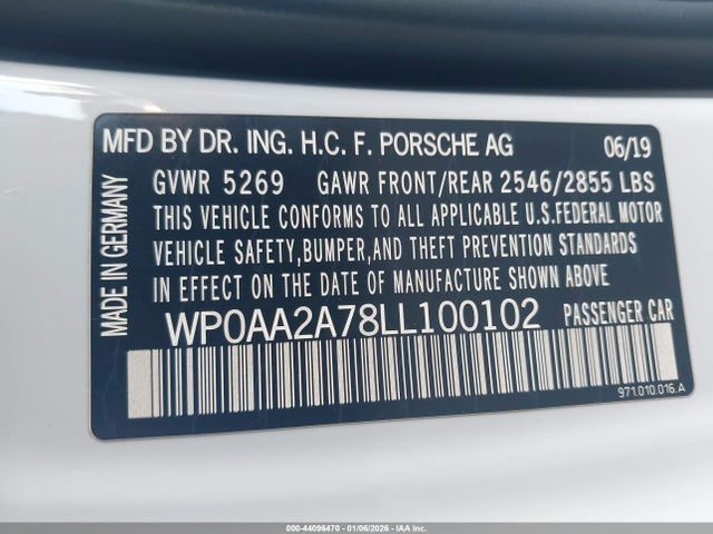 2020 PORSCHE PANAMERA WP0AA2A78LL100102 Photo 8