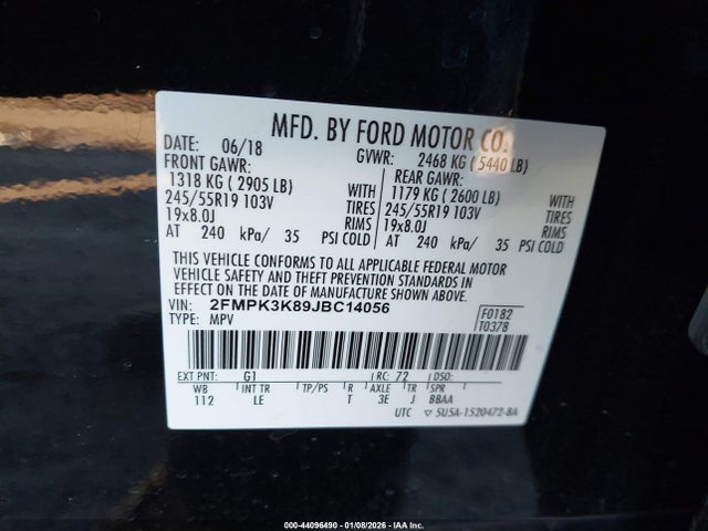 2018 FORD EDGE 2FMPK3K89JBC14056 Photo 8