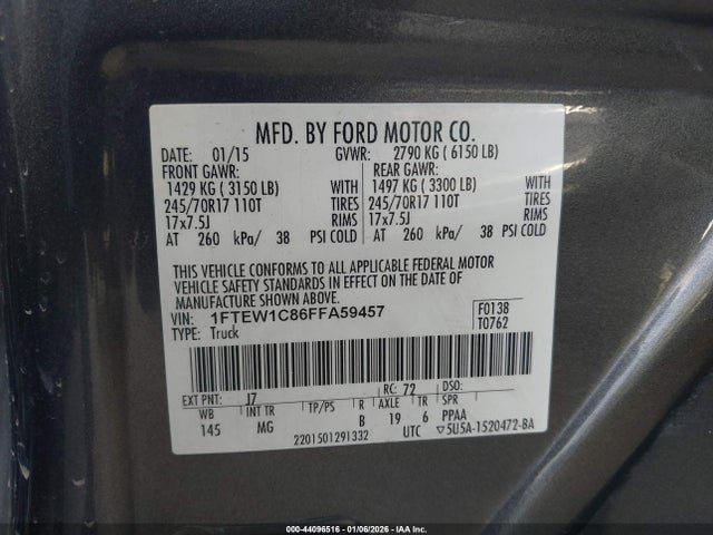 Ford F-150 Xlt 2015 1FTEW1C86FFA59457 Image 9
