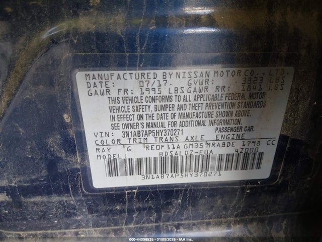Nissan SENTRA SV 2017 3N1AB7AP5HY370271 Image 9