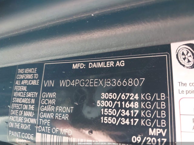 Mercedes-Benz Metris 2018 WD4PG2EEXJ3366807 Image 9