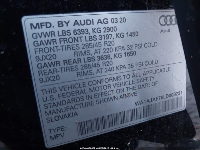 2020 AUDI Q7 WA1AJAF76LD008221 Photo 8