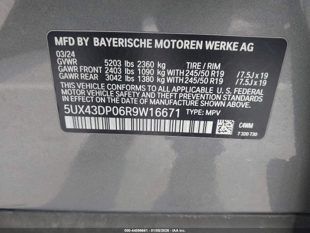 2024 BMW X3 5UX43DP06R9W16671 Photo 8