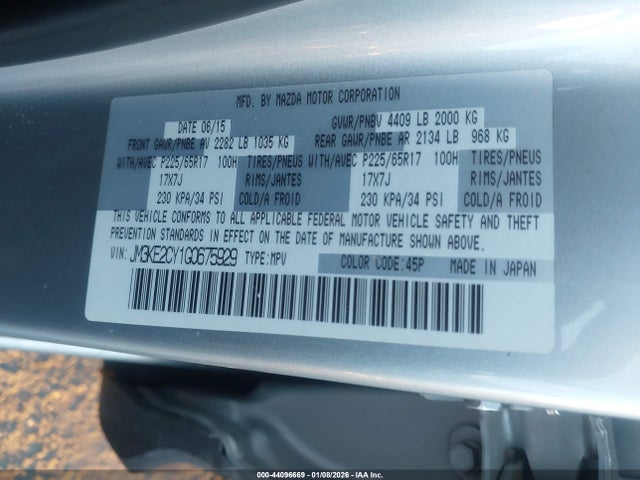 JM3KE2CY1G0675929 Mazda Cx-5 Touring