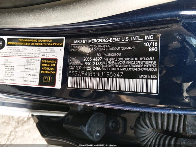 55SWF4JB8HU195647 Mercedes-Benz C 300
