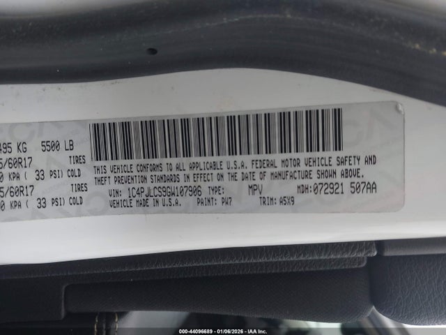 Aukcja sprzedaży 2016 Jeep Cherokee Latitude, vin: 1C4PJLCS9GW107906, numer aukcji: 44096689