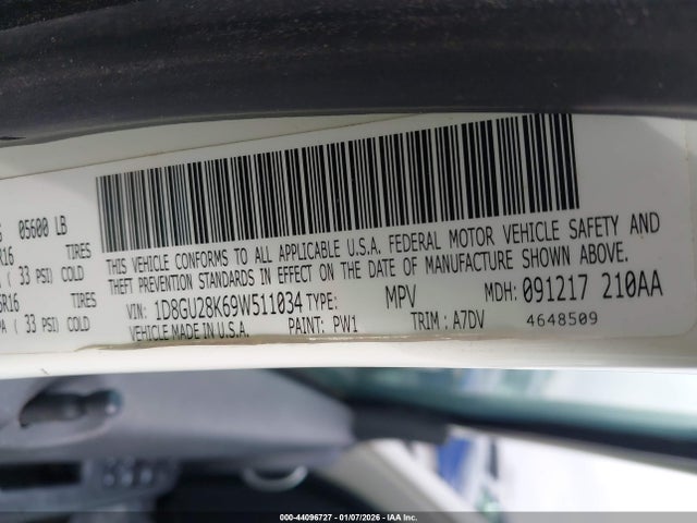 44096727 :رقم المزاد ، 1D8GU28K69W511034 vin ، 2009 Dodge Nitro Se مزاد بيع