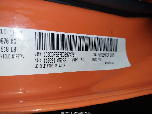 Dodge DART SXT 2014 1C3CDFBB7ED697478 Image 9