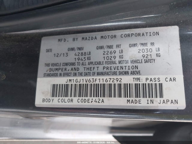 Mazda Mazda6 I Touring 2015 JM1GJ1V63F1167292 Image 9
