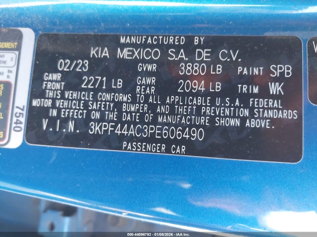KIA Forte Gt Manual 2023 3KPF44AC3PE606490 Image 9
