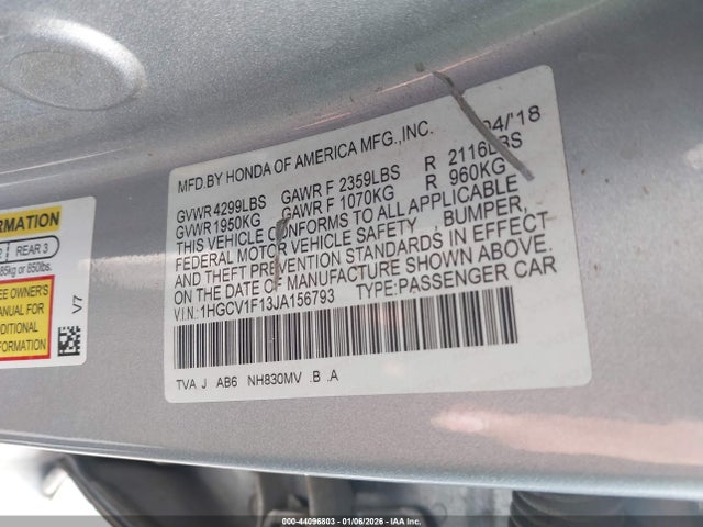 1HGCV1F13JA156793 Honda ACCORD LX
