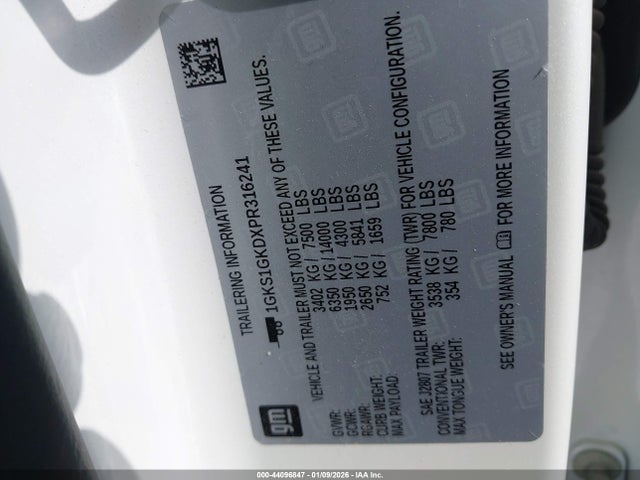 1GKS1GKDXPR316241 GMC Yukon Xl 2wd Slt