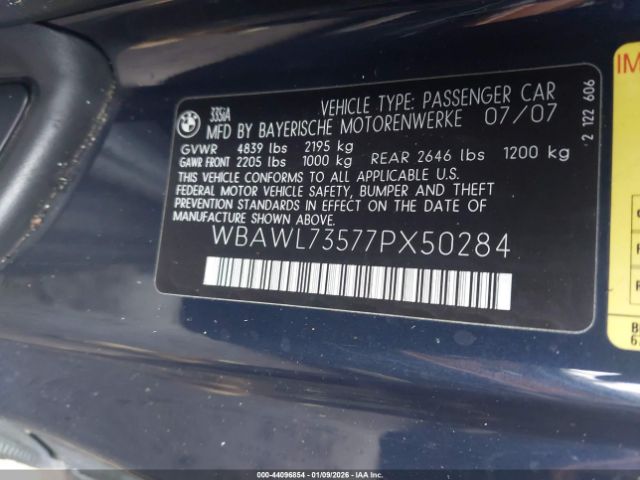 2007 BMW 335I WBAWL73577PX50284 Photo 8