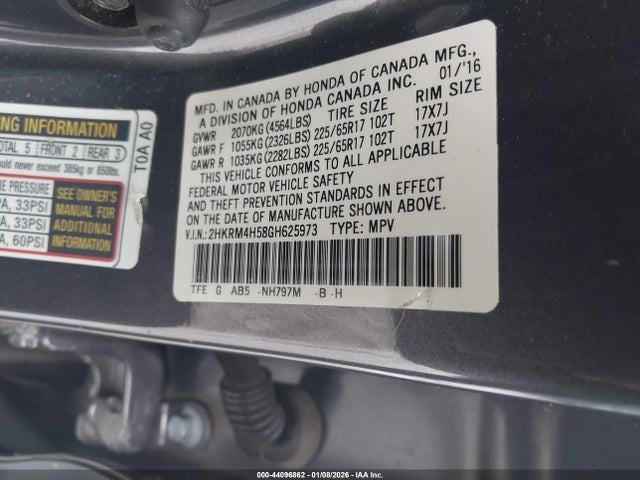 Honda CR-V EX 2016 2HKRM4H58GH625973 Image 9