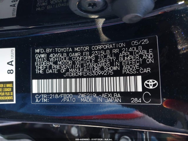 Toyota Corolla Hybrid Le 2025 JTDBCMFEXS3099275 Image 9