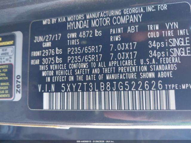 2018 HYUNDAI SANTA FE SPORT 5XYZT3LB8JG522626 Photo 8