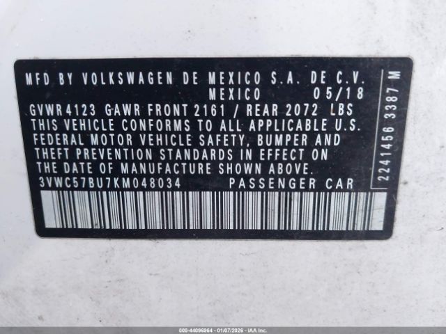 2019 VOLKSWAGEN JETTA 3VWC57BU7KM048034 Photo 8